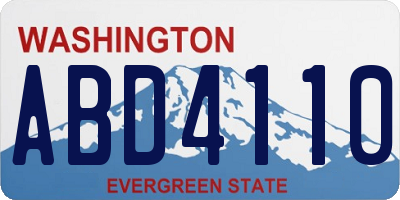 WA license plate ABD4110