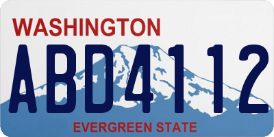 WA license plate ABD4112