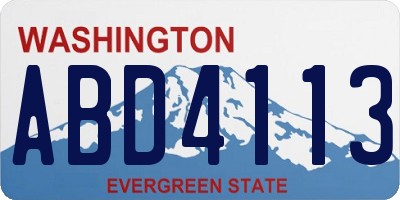 WA license plate ABD4113