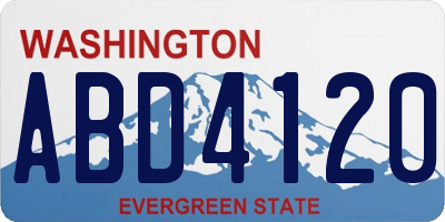 WA license plate ABD4120