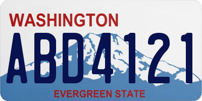 WA license plate ABD4121