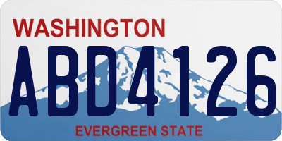 WA license plate ABD4126