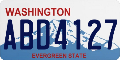 WA license plate ABD4127