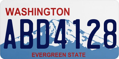 WA license plate ABD4128