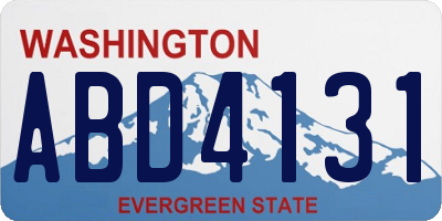 WA license plate ABD4131