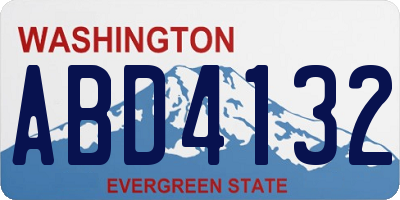 WA license plate ABD4132