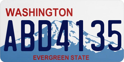 WA license plate ABD4135