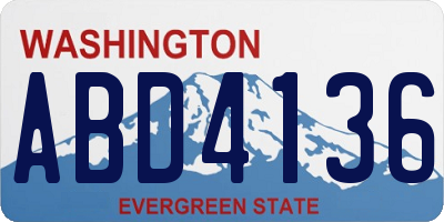 WA license plate ABD4136