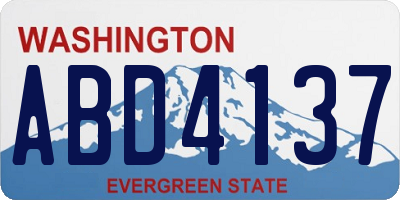 WA license plate ABD4137