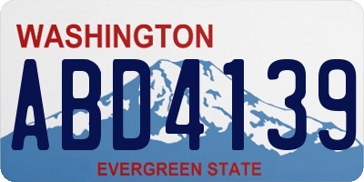 WA license plate ABD4139