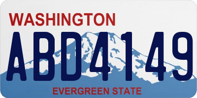 WA license plate ABD4149