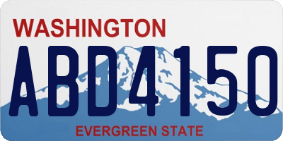 WA license plate ABD4150