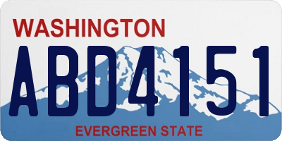 WA license plate ABD4151