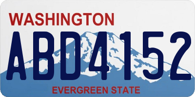 WA license plate ABD4152