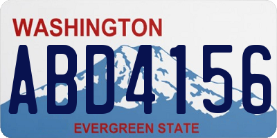 WA license plate ABD4156