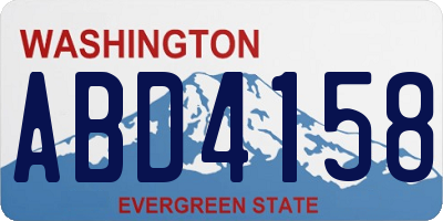 WA license plate ABD4158