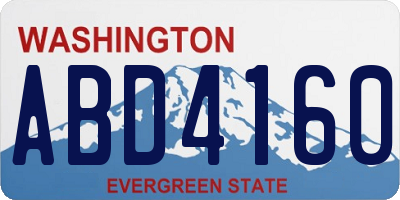 WA license plate ABD4160