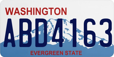 WA license plate ABD4163
