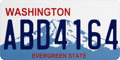 WA license plate ABD4164