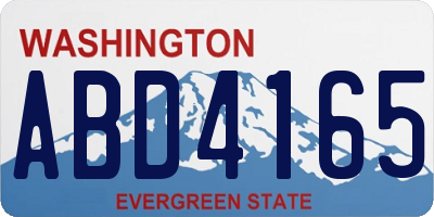 WA license plate ABD4165