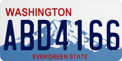 WA license plate ABD4166
