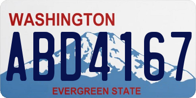 WA license plate ABD4167