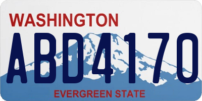 WA license plate ABD4170