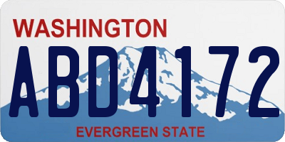 WA license plate ABD4172