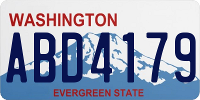 WA license plate ABD4179