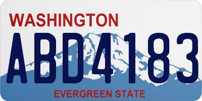 WA license plate ABD4183
