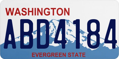 WA license plate ABD4184