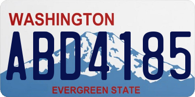 WA license plate ABD4185