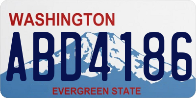 WA license plate ABD4186