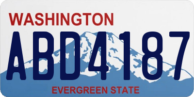 WA license plate ABD4187