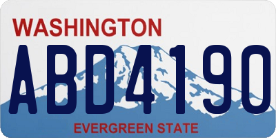 WA license plate ABD4190