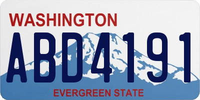 WA license plate ABD4191