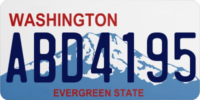 WA license plate ABD4195