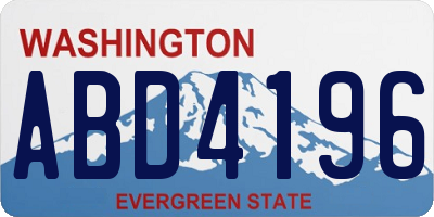 WA license plate ABD4196