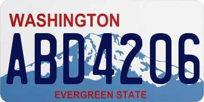 WA license plate ABD4206