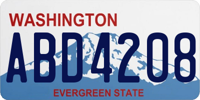 WA license plate ABD4208
