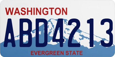 WA license plate ABD4213
