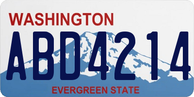 WA license plate ABD4214
