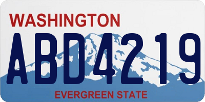WA license plate ABD4219