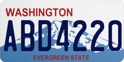 WA license plate ABD4220