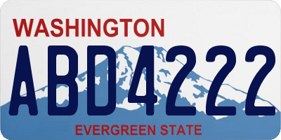 WA license plate ABD4222