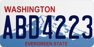 WA license plate ABD4223
