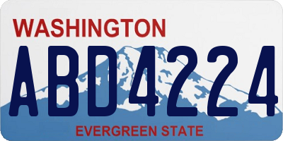 WA license plate ABD4224