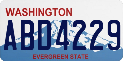 WA license plate ABD4229