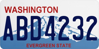 WA license plate ABD4232