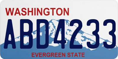 WA license plate ABD4233